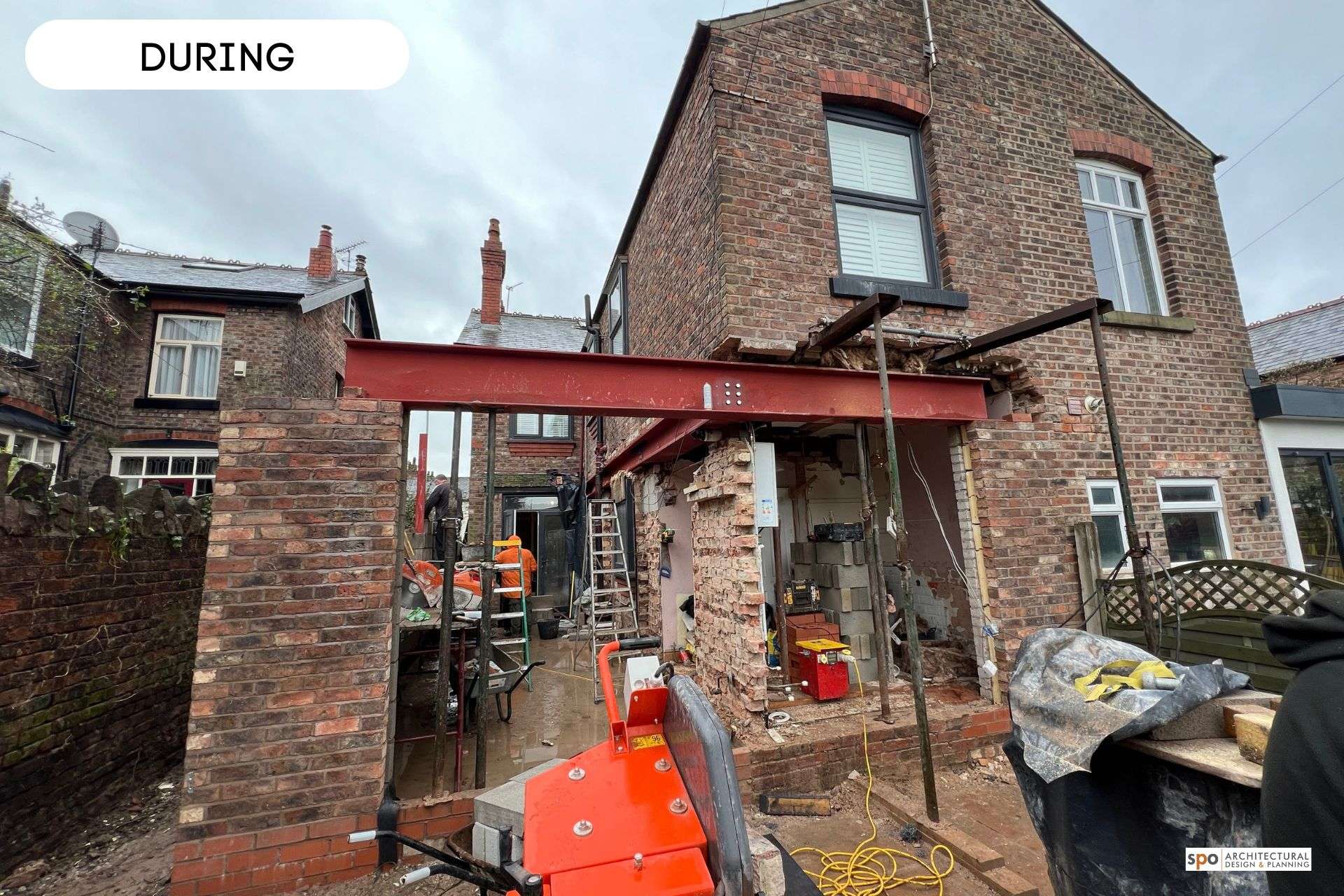 Builders working on building the new extension