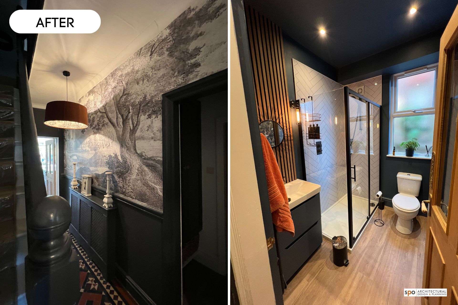 New design of both the hallway and downstairs toilet